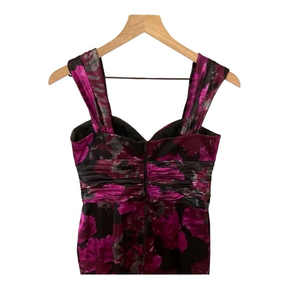 Jones New York Floral Print Party Dress Ruched Sweetheart Petite 8P - Picture 5 of 7